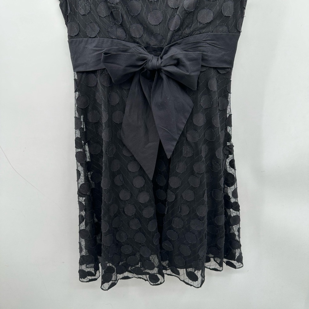 Y2K VTG LBD ADRIANNA PAPELL Whimsigoth fairycore black polkadot evening dress 6 - Picture 8 of 12